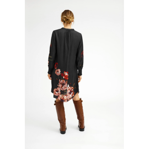 Gustav, Costa dress. Choc/coral
