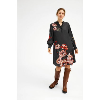 Gustav, Costa dress. Choc/coral