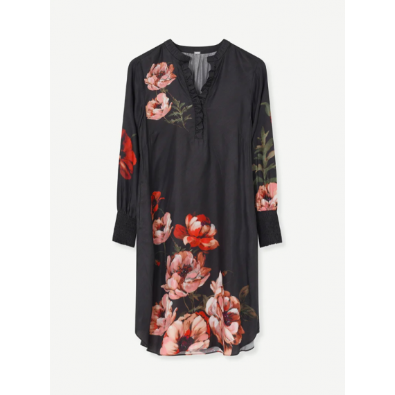 Gustav, Costa dress. Choc/coral
