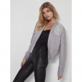 NÜ. Sigga  strikket cardigan. Light grey melange