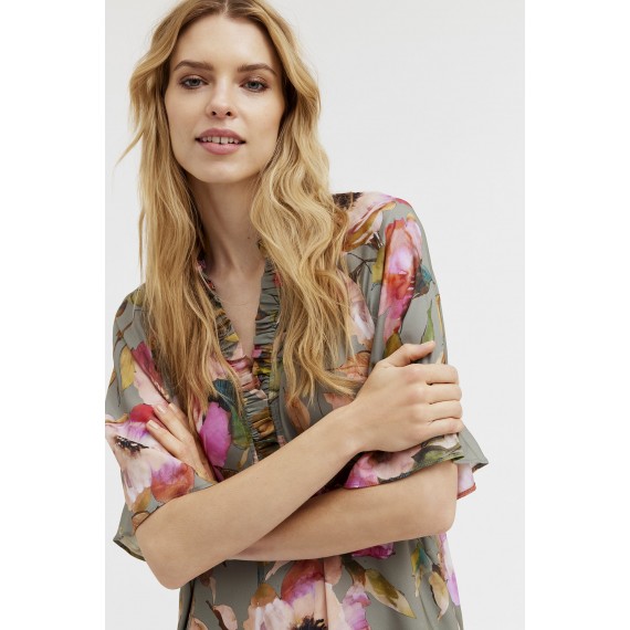 Gustav, Costa knelang kjole. Army print