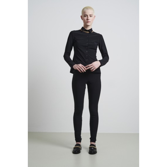 Jane Lushka. Bluse Betty easy wear Technical Jersey. Black