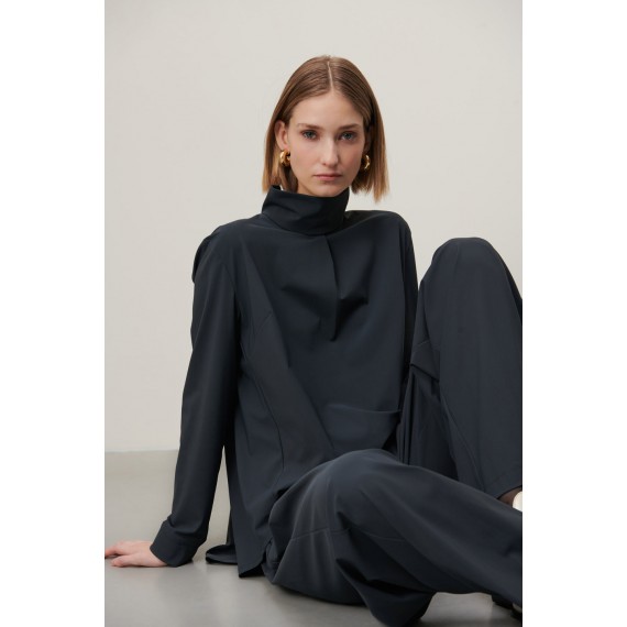 Jane Lushka. Dolche Vita top. Tecnical jersey. Dark grey.