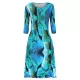 Alquema. 3/4 Sleeve Smash Pocket Dress. Aqua bows