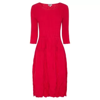 Alquema. 3/4 Sleeve Smash Pocket Dress. Raspberry