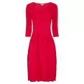 Alquema. 3/4 Sleeve Smash Pocket Dress. Raspberry