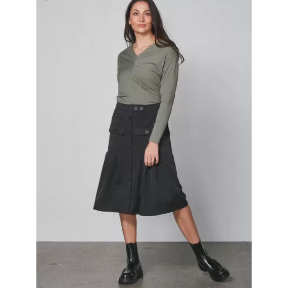 NÜ Yasmi langermet T-skjorte. Olive