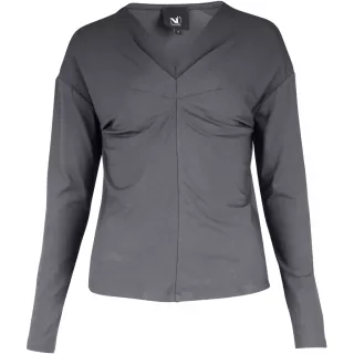 NÜ Yasmi langermet T-skjorte. Dark grey