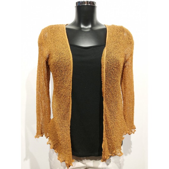 Strikket Bolero. Sennep. Farge 120