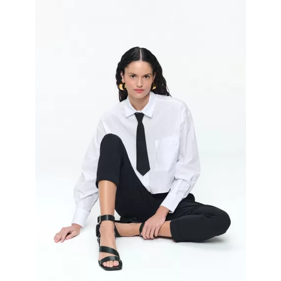 Jane Lushka.Linfa studio poplin blouse. White