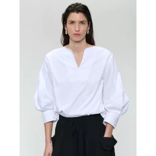 Jane Lushka.Sally mix cotton top. White