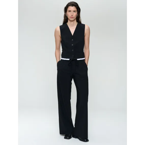 Jane Lushka. Kay stretch Vest. Black with white stripe