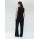 Jane Lushka.Antiny strech technical jersey pants. Black with white stripe