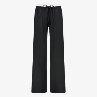 Jane Lushka.Antiny strech technical jersey pants. Black with white stripe