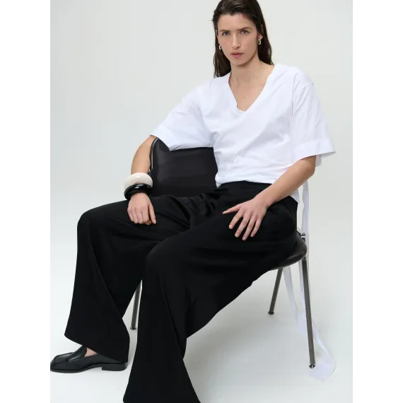 Jane Lushka. Letty viskose-pants. Blank-sort