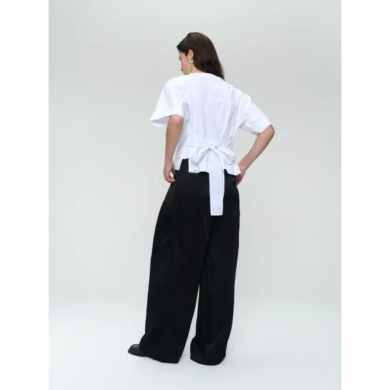Jane Lushka. Letty viskose-pants. Blank-sort