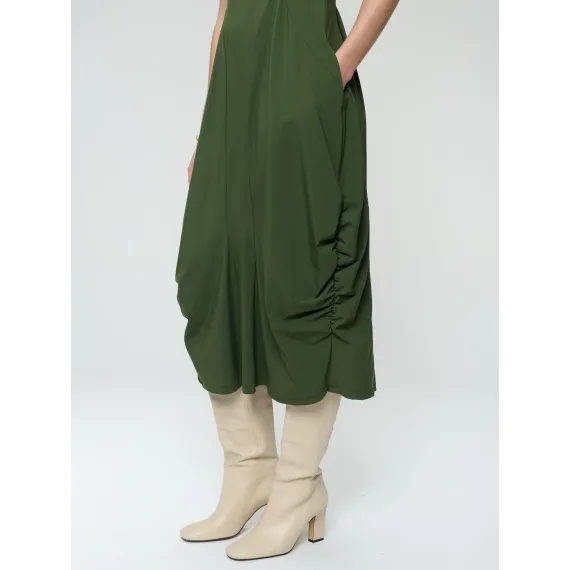 Jane Lushka. Ria WS strech technical jersey dress. Olivia green