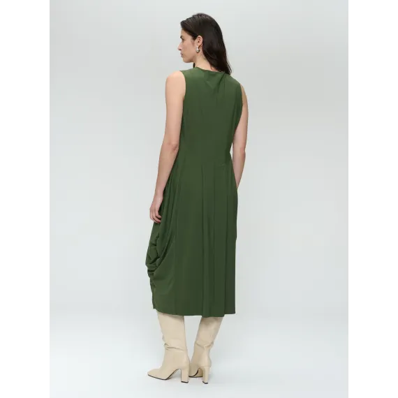 Jane Lushka. Ria WS strech technical jersey dress. Olivia green