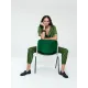Jane Lushka. Evi saten viscose blouse Oliva Green