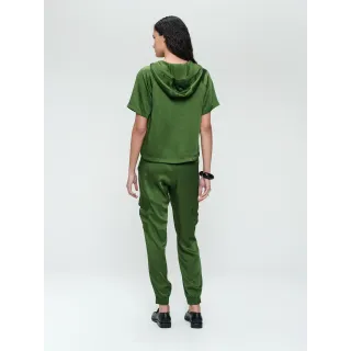 Jane Lushka. Evi saten viscose blouse Oliva Green