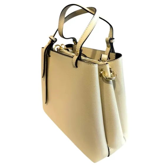 Bibba. Stående (medium) skinnveske. Creme
