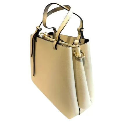 Bibba. Stående (medium) skinnveske. Creme