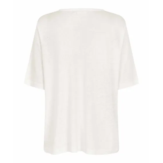 Masai. Ballumi lin-mix jersey top. Hvit
