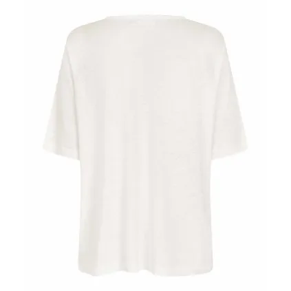 Masai. Ballumi lin-mix jersey top. Hvit