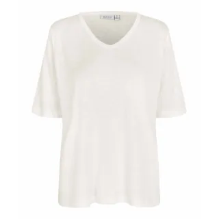 Masai. Ballumi lin-mix jersey top. Hvit