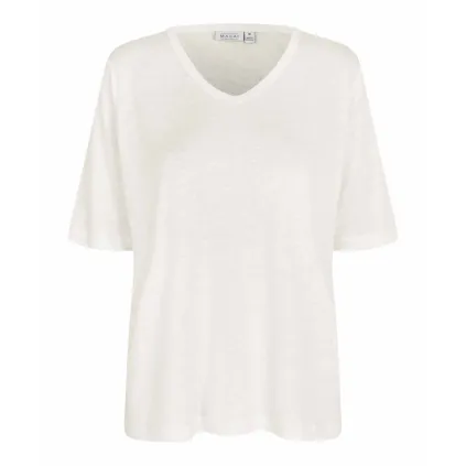 Masai. Ballumi lin-mix jersey top. Hvit