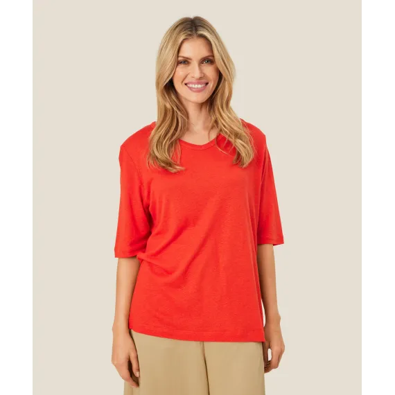 Masai. Ballumi lin-mix jersey top. Hvit