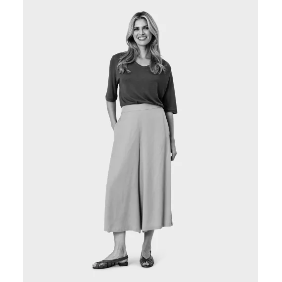 Masai. Ballumi lin-mix jersey top. Svart