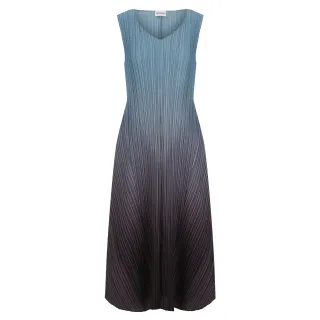 Alquema. Long estrella dress. Blue Steel to Graphite