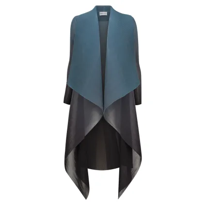 Alquema. Collare coat.Blue Steel to Graphite