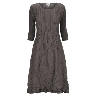Alquema. 3/4 Sleeve Smash Pocket Dress. Smoky chocolate