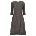 Alquema. 3/4 Sleeve Smash Pocket Dress. Smoky chocolate