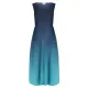 Alquema. Long estrella dress.Twilight Blue to Peacock