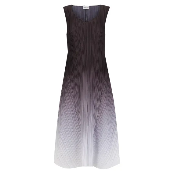 Alquema. Long estrella dress. Onyx to snow
