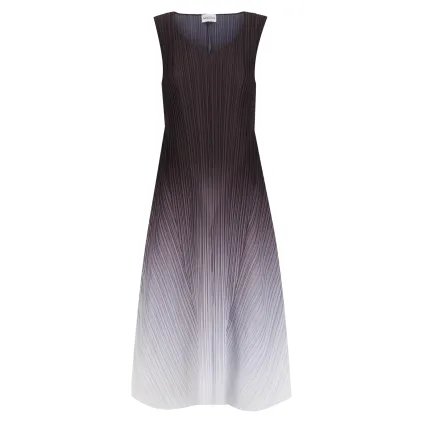 Alquema. Long estrella dress. Onyx to snow