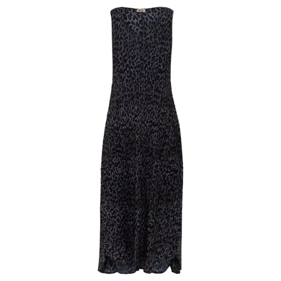 Alquema. Long estrella dress. Leopard. Sort/grå