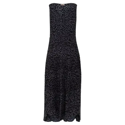 Alquema. Long estrella dress. Leopard. Sort/grå