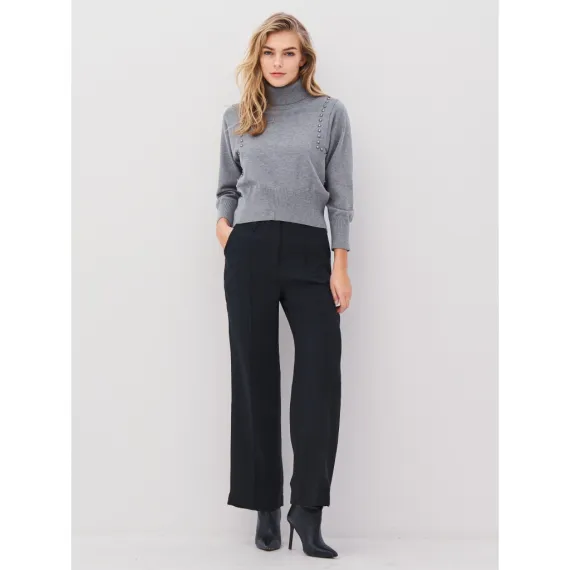NÜ. ADEA strikkebluse. Grey mix