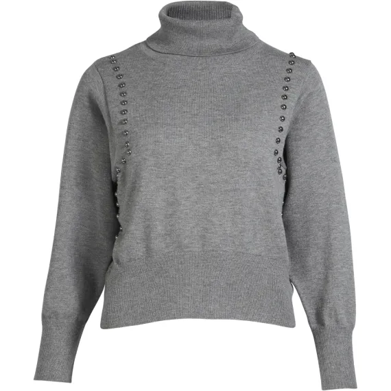 NÜ. ADEA strikkebluse. Grey mix