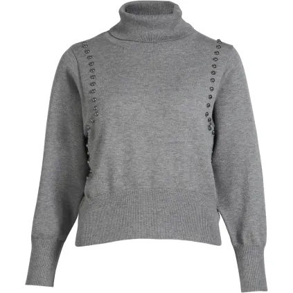 NÜ. ADEA strikkebluse. Grey mix