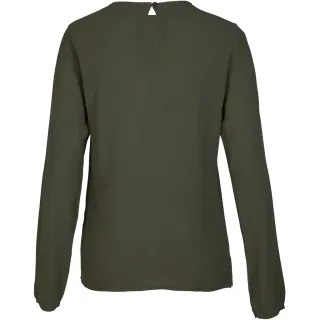 NÜ. ANNI drapert bluse. Dark green
