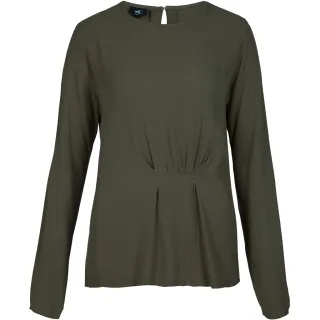 NÜ. ANNI drapert bluse. Dark green