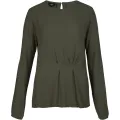 NÜ. ANNI drapert bluse. Dark green
