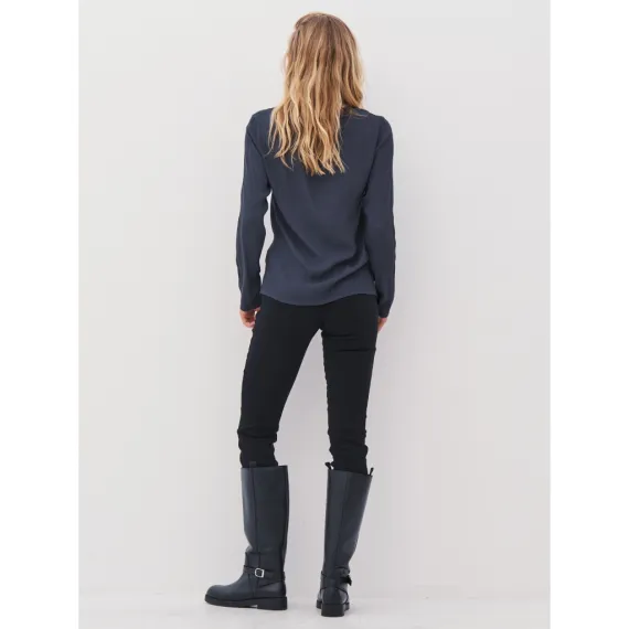 NÜ. ANNI drapert bluse. Dark green