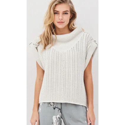 NÜ. Zindy strikkebluse. Bone