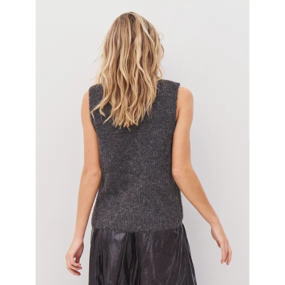 NÜ. AGNES strikke-vest. Brown